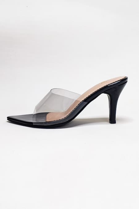 The Alter_Black Amby Clear Strap Stilettos _Online_at_Aza_Fashions
