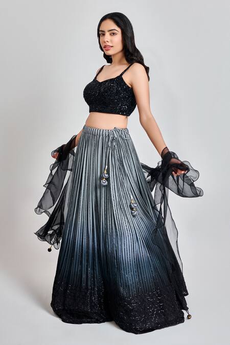 Meenagurnam Grey Viscose, Georgette Sequins, Crystals, Ombre Embellished Lehenga Set Online at Aza Fashions Meenagurnam_Grey Viscose, Georgette Sequins, Crystals, Ombre Embellished Lehenga Set _Online_at_Aza_Fashions
