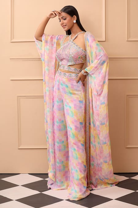 Laxmishriali Geometric Print Cape Pant Set 