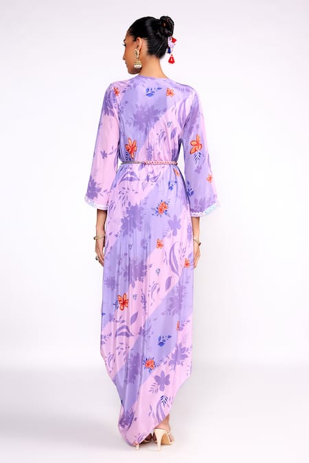 ISHA GUPTA TAYAL Floral Print Asymmetric Dress 