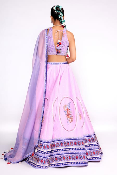 ISHA GUPTA TAYAL Printed & Embroidered Kalidar Lehenga Set 