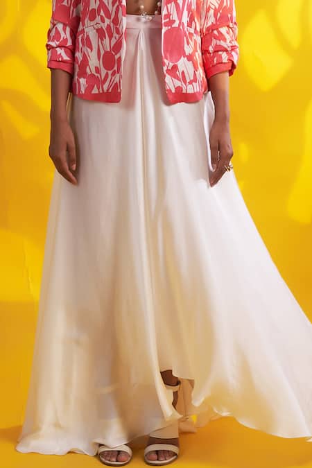 Buy_Jyoti Sachdev Iyer_White Cotton Cupro Flared Trouser _Online_at_Aza_Fashions