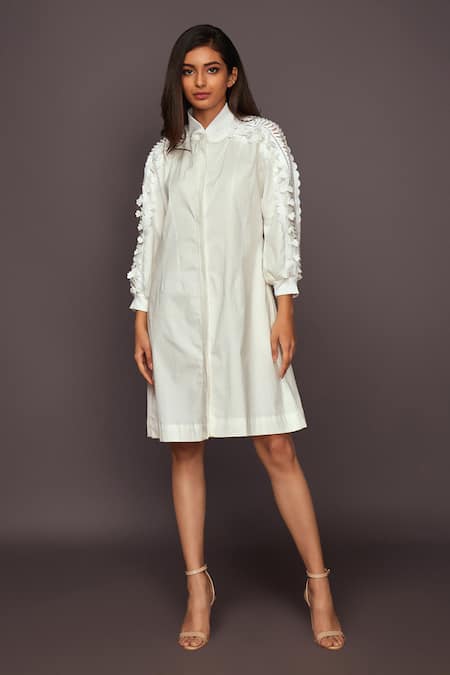 Deepika Arora 3D Clover Embroidered Shirt Dress 