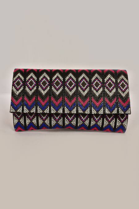 Alor Bags Black Beads, Crystals Banjara Envelope Clutch Online at Aza Fashions Alor Bags_Black Beads, Crystals Banjara Envelope Clutch _Online_at_Aza_Fashions