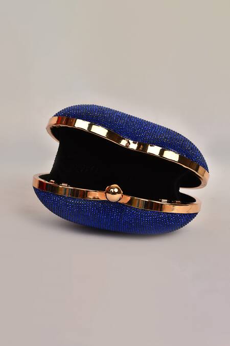 Shop_Alor Bags_Blue Rhinestones Dazzle Heart Clutch _Online_at_Aza_Fashions