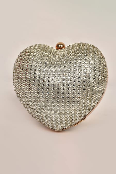 Alor Bags Dazzle Embellished Heart Clutch 
