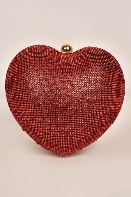 Alor Bags Dazzle Embellished Heart Clutch 