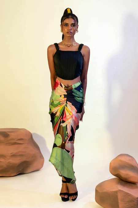 That Thing You Love Lily Print Draped Skirt 