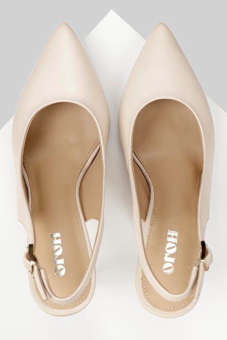 Shop Oroh Beige Valencia Leather Pumps at Aza Fashions Shop_Oroh_Beige Valencia Leather Pumps _at_Aza_Fashions