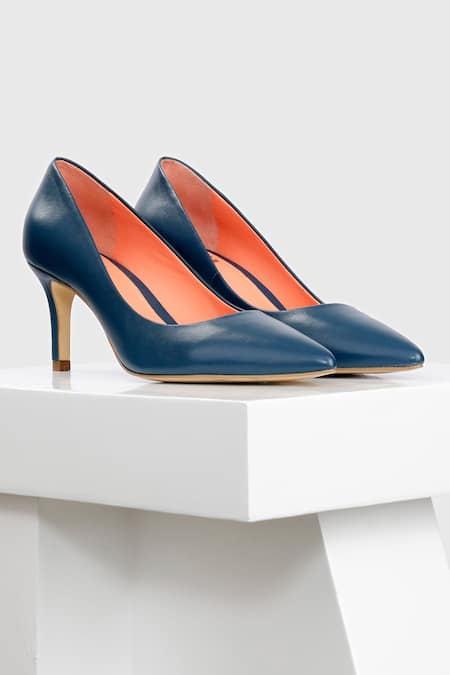 Oroh Blue Ibiza Leather Pointed Toe Pumps 