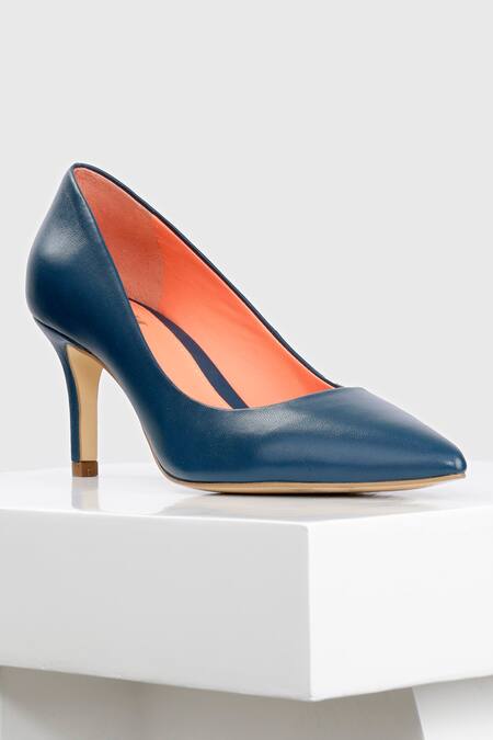 Oroh_Blue Ibiza Leather Pointed Toe Pumps _Online_at_Aza_Fashions