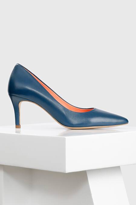 Oroh_Blue Ibiza Leather Pointed Toe Pumps _at_Aza_Fashions