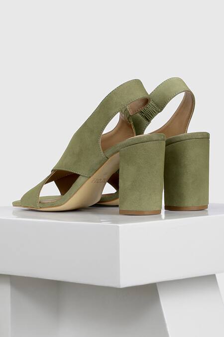 Shop_Oroh_Green Huelva Leather Block Heels _Online_at_Aza_Fashions