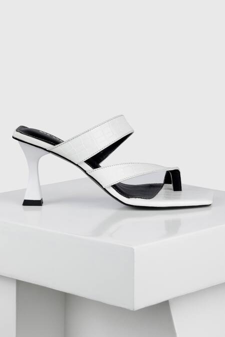 Oroh_White Motril Croc Textured Leather Heels_Online_at_Aza_Fashions