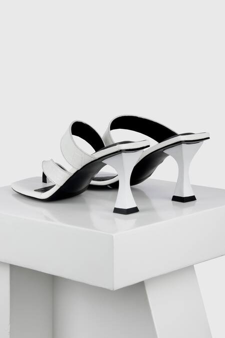 Buy_Oroh_White Motril Croc Textured Leather Heels_Online_at_Aza_Fashions