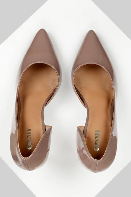 Shop Oroh Brown Barcelona Pump Leather Heels at Aza Fashions Shop_Oroh_Brown Barcelona Pump Leather Heels _at_Aza_Fashions