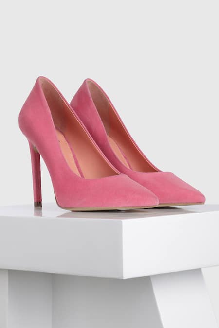 Glamorous Hot Pink Loafer Pumps For Women, Bow Decor Point Toe Satin  Pyramid Heeled Pumps | SHEIN USA