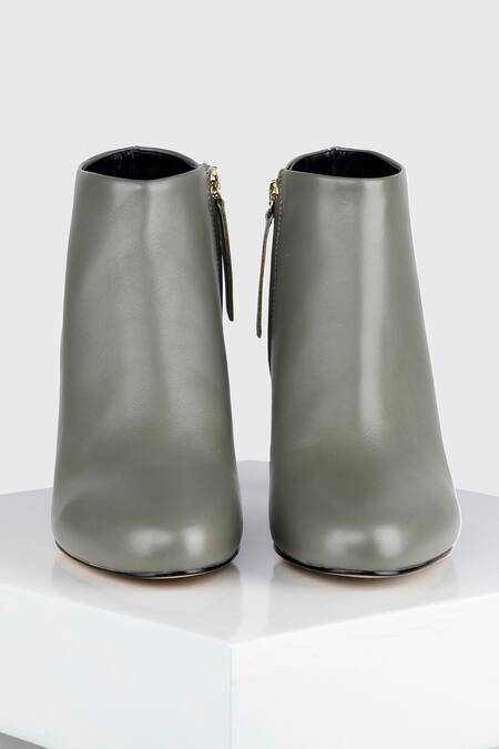 Shop Oroh Grey Molina Pencil Heel Leather Boots at Aza Fashions Shop_Oroh_Grey Molina Pencil Heel Leather Boots _at_Aza_Fashions
