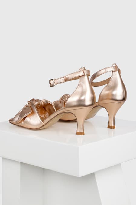 Oroh Pink Manises Leather Square Toe Heels Online at Aza Fashions Oroh_Pink Manises Leather Square Toe Heels _Online_at_Aza_Fashions