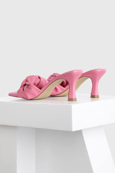 Buy_Oroh_Pink Oria Leather Knotted Heels_Online_at_Aza_Fashions
