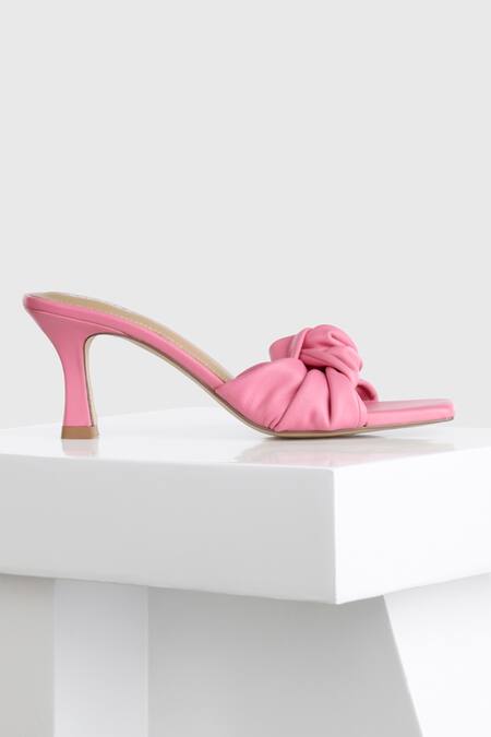 Shop_Oroh_Pink Oria Leather Knotted Heels_Online_at_Aza_Fashions