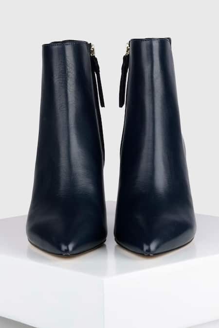 Shop Oroh Blue Carmona Leather Pointed Toe Ankle Boot at Aza Fashions Shop_Oroh_Blue Carmona Leather Pointed Toe Ankle Boot _at_Aza_Fashions