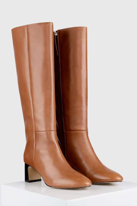 Oroh Brown Almonte Block Heel Tubo Boots 
