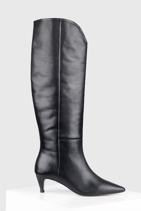 Oroh Black Reinosa Leather Kitten Heel Boots Online at Aza Fashions Oroh_Black Reinosa Leather Kitten Heel Boots _Online_at_Aza_Fashions