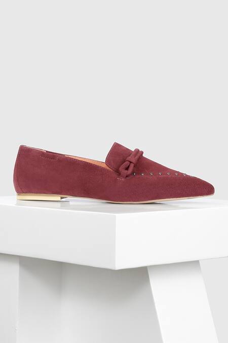 Oroh_Pink Murcia Studded Loafers_Online_at_Aza_Fashions