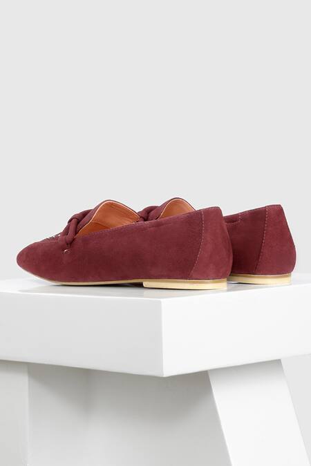 Shop_Oroh_Pink Murcia Studded Loafers_Online_at_Aza_Fashions