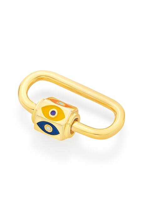 Shop Isharya Multi Color Enamel Evil Eye Bolt Charm at Aza Fashions Shop_Isharya_Multi Color Enamel Evil Eye Bolt Charm_at_Aza_Fashions