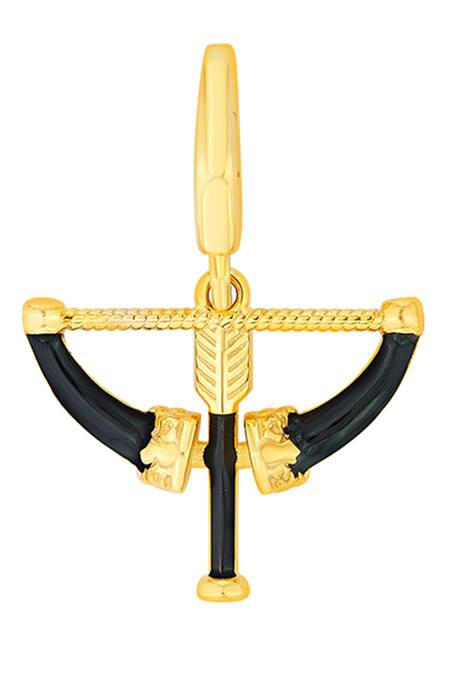 Isharya_Gold Plated Bow And Arrow Carved Work Charm_Online_at_Aza_Fashions