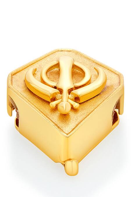 Isharya_Gold Plated Kirpan Carved Work Charm_Online_at_Aza_Fashions