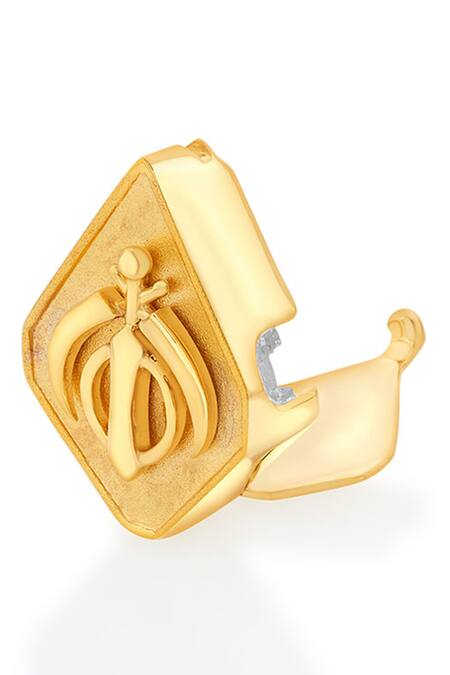 Buy_Isharya_Gold Plated Kirpan Carved Work Charm_Online_at_Aza_Fashions