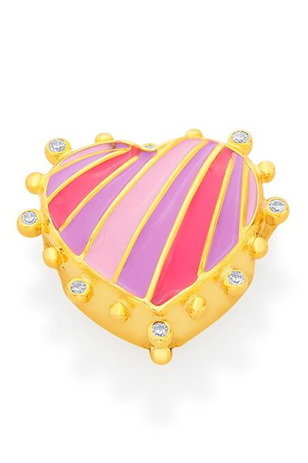 Buy Isharya Pink Embellished Heart Rani Charm Online at Aza Fashions Buy_Isharya_Pink Embellished Heart Rani Charm _Online_at_Aza_Fashions