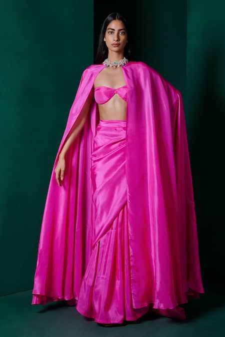 Ekaya Banaras Handwoven Solid Saree With Unstitched Blouse Fabric 