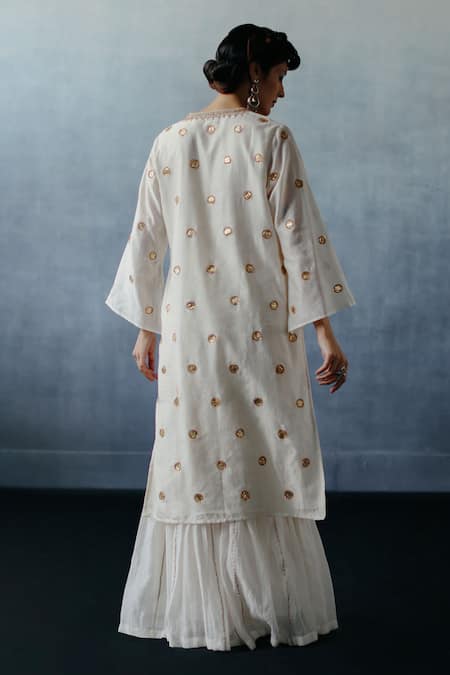 Avacara Embroidered Kurta Sharara Set 
