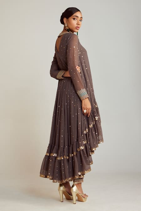 Vvani By Vani Vats Sequin Embroidered Kurta Pant Set 