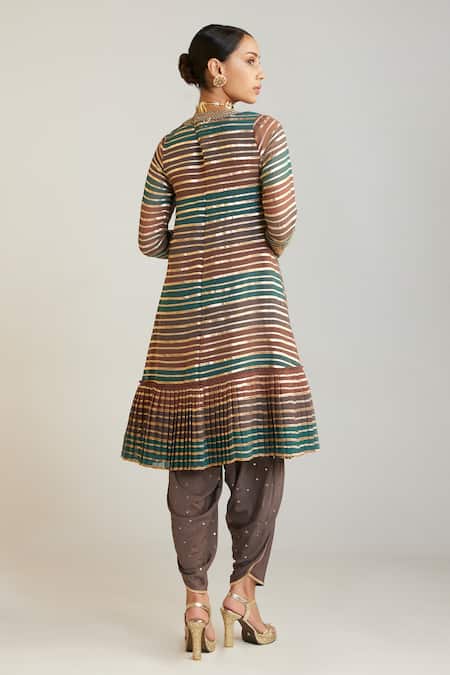 Shop Vvani By Vani Vats Multi Color Georgette, Silk, Net Gota Embroidered A-line Anarkali Dhoti Pant Set at Aza Fashions Shop_Vvani By Vani Vats_Multi Color Georgette, Silk, Net Gota Embroidered A-line Anarkali Dhoti Pant Set _at_Aza_Fashions