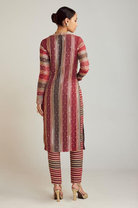 Vvani By Vani Vats Gota Hand Embroidered Kurta Set 