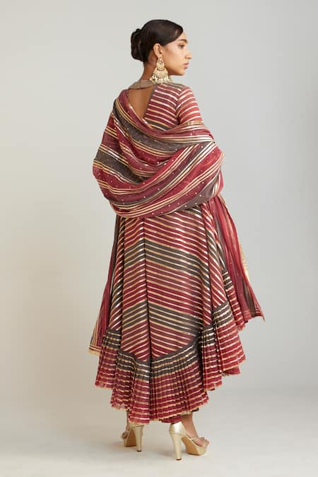 Shop Vvani By Vani Vats Multi Color Georgette, , Satin Asymmetric Kurta Dhoti Pant Set at Aza Fashions Shop_Vvani By Vani Vats_Multi Color Georgette, , Satin Asymmetric Kurta Dhoti Pant Set _at_Aza_Fashions