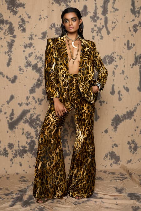 Safari Leopard Print Pant Set - Small | Cheetah print dress, Print pant  set, Leopard print pants