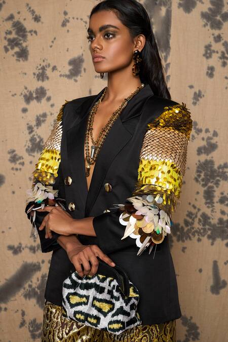 Blazer with outlet sequin sleeves