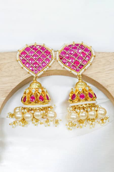 Queens Jewels Kundan Embellished Jhumkas 