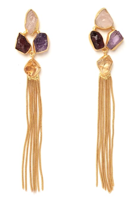 Queens Jewels Tassel Oranamented Earrings 