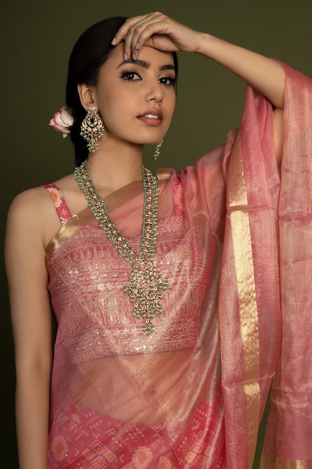 Woman in Green Saree Wearing Beaded Necklace · Free Stock Photo