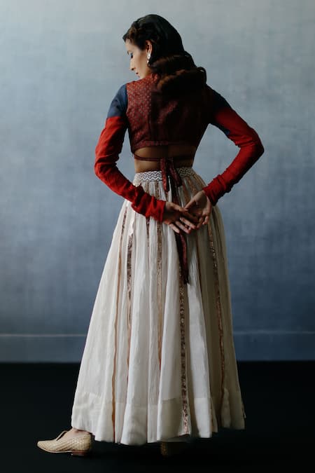 Avacara Neel Fadat Print Crop Top & Skirt Set 