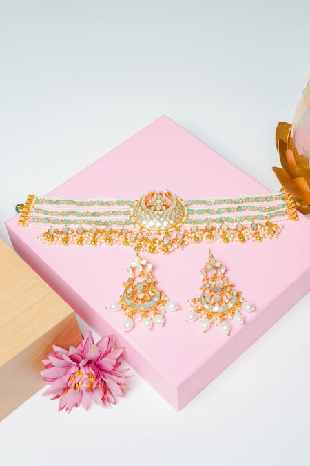 Queens Jewels Kundan Embellished Necklace Set 