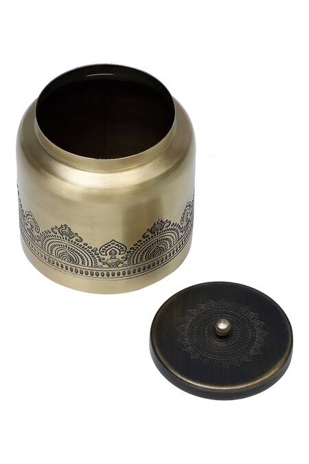 Buy_Nakshikathaa - Homeware_Gold Brass Jar Gift Hamper - 2 Pcs _Online_at_Aza_Fashions