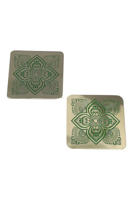 Buy Nakshikathaa - Homeware Gold Brass Gift Hamper Tray Set Online at Aza Fashions Buy_Nakshikathaa - Homeware_Gold Brass Gift Hamper Tray Set_Online_at_Aza_Fashions